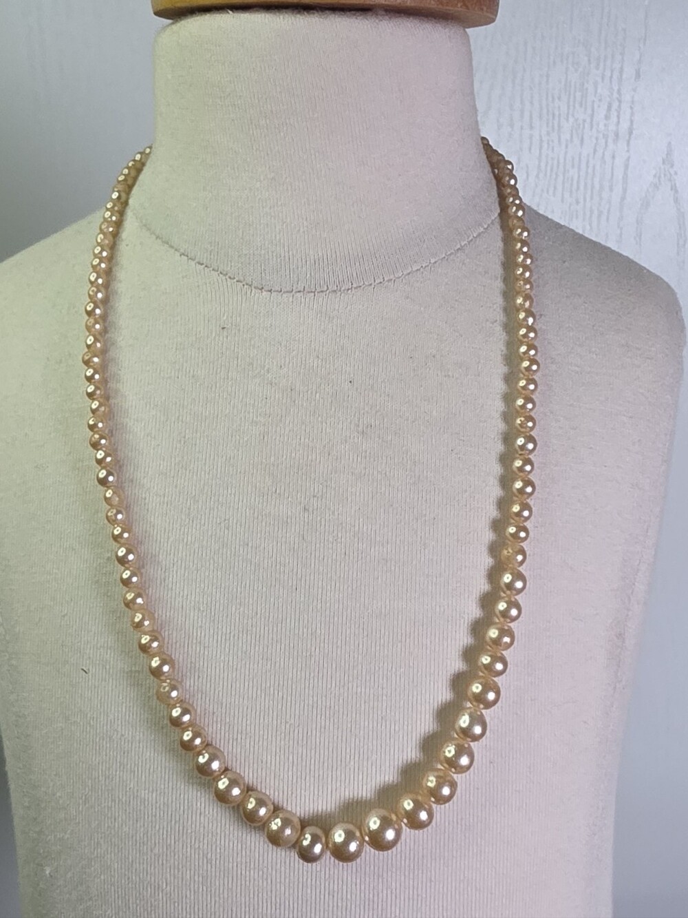 Classic Peach Pearl Strand Necklace - Women Jewelry